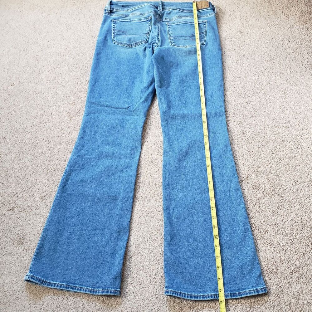 American Eagle Kick Boot Jeans Next Level Stretch Med Wash Flare Size 10 Reg Y2k - Picture 8 of 11